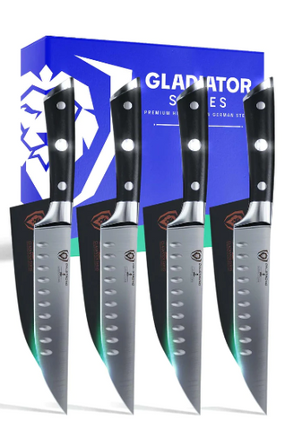 4-Piece Straight-Edge Steak Knife Set Gladiator Series | NSF Certified | herniaquestions