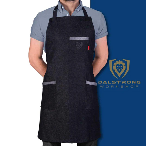 The Night Rider Black Denim | Professional Chef's Kitchen Apron | herniaquestions